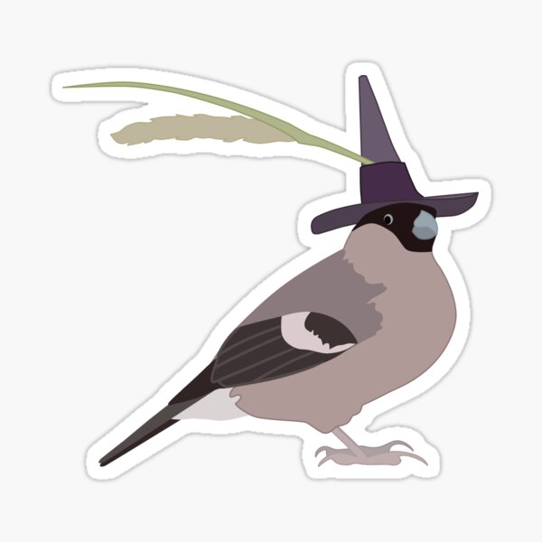 Bullfinch Witch Sticker
