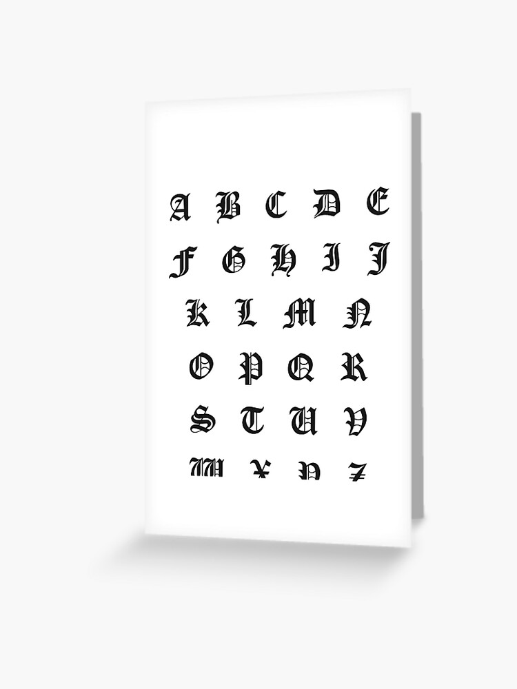 Gothic Alphabet abcdefghijklmnopqrstuvwxyz