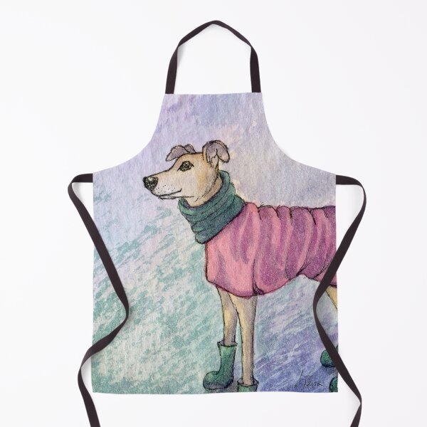 Item preview, Greyhound dog in winter outfit and wellies, but no hat! designed and sold by SusanAlisonArt.