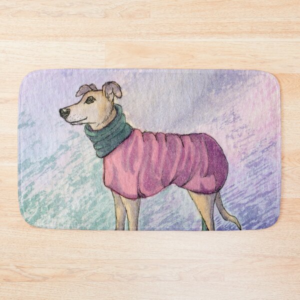 Item preview, Greyhound dog in winter outfit and wellies, but no hat! designed and sold by SusanAlisonArt.