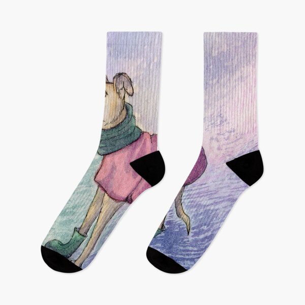 Artikelvorschau, Windhundhund im Winteroutfit und Gummistiefel, aber kein Hut! entworfen und verkauft von SusanAlisonArt.