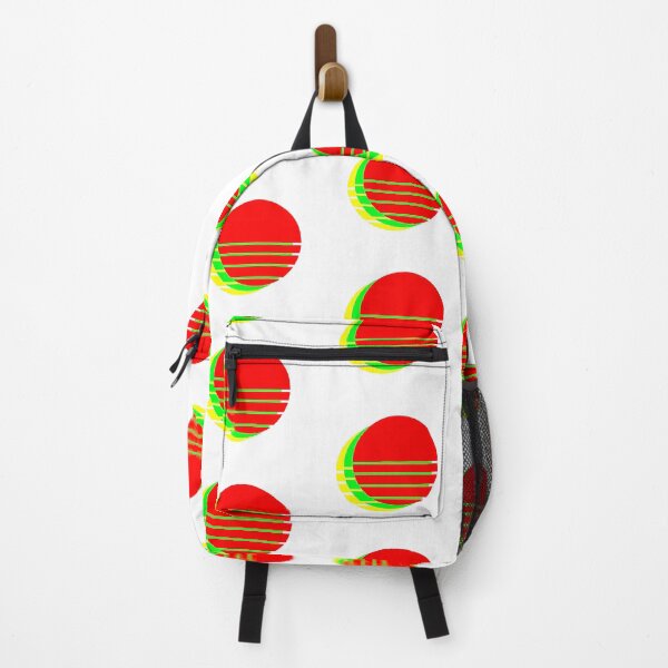 Item preview, Synthwave Outrun sun red green yellow designed and sold by LauraBarnesArt.
