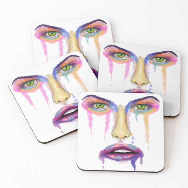 Item preview, Falling Apart - Liquid Colorful Face - Contemporary Art designed and sold by ibadishi.