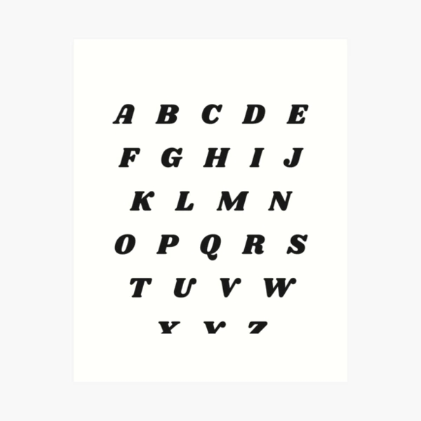 Groovy Alphabet abcdefghijklmnopqrstuvwxyz