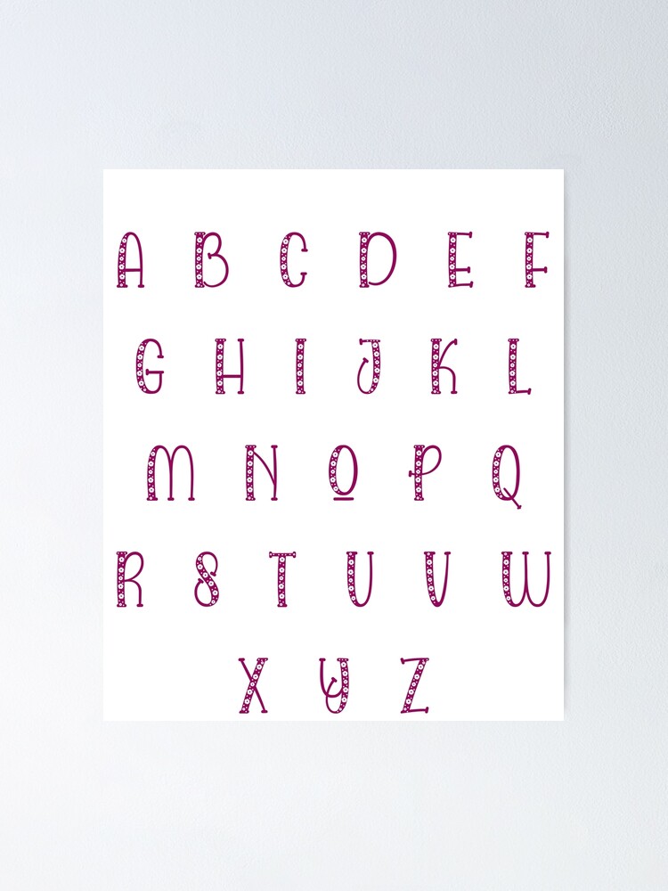 Comic distressed Alphabet abcdefghijklmnopqrstuvwxyz Poster for