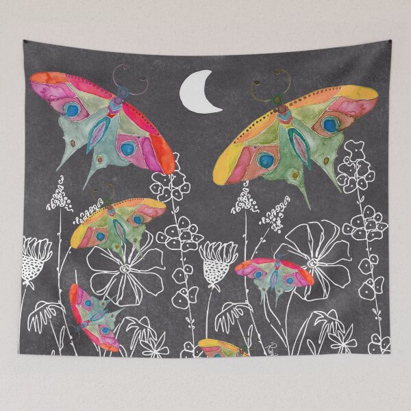 Item preview, Butterflies & flowers in the night designed and sold by RanitasArt.