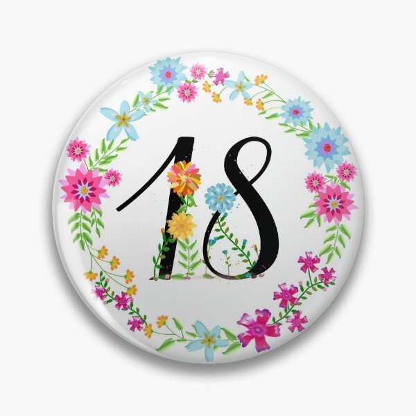 Item preview, Floral Number 18 Eighteen designed and sold by BleuSky.