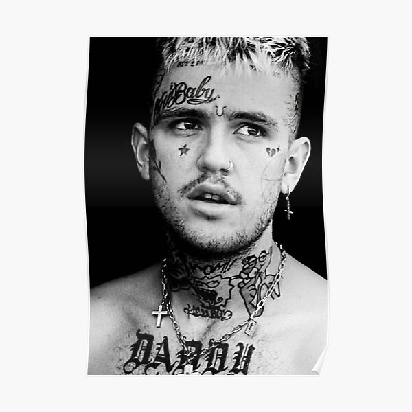Lil Peep Schwarz-Weiß-Poster Poster