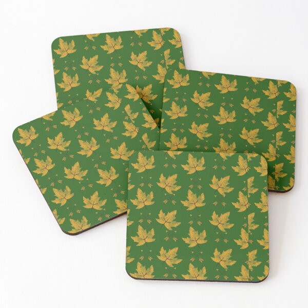 Item preview, Green maple leaf golden arrow pattern gift design designed and sold by Michael Schmidt.