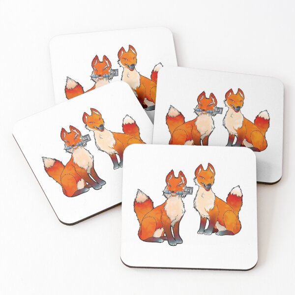 Item preview, Inari shrine foxes designed and sold by IllustrateLaw.
