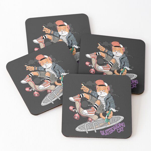Item preview, Skateboarding Rebel Cat designed and sold by wazoosi.