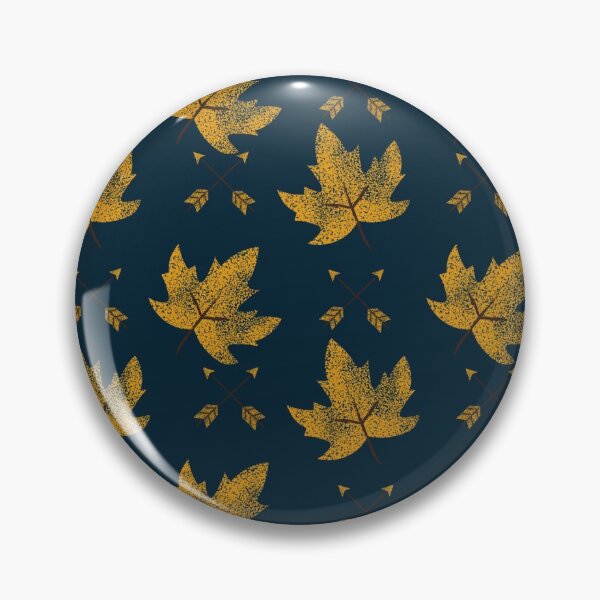 Item preview, Navy blue maple leaf golden arrow pattern gift design designed and sold by Michael Schmidt.