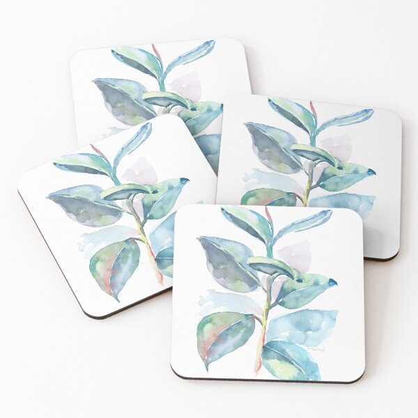 Item preview, Rubber plant, Ficus elastica Watercolour designed and sold by TheArtOfNata.