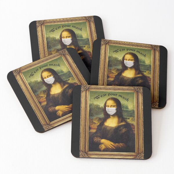 Item preview, Mona Lisa with Face Mask Stop Covid 19  designed and sold by covenapparel.