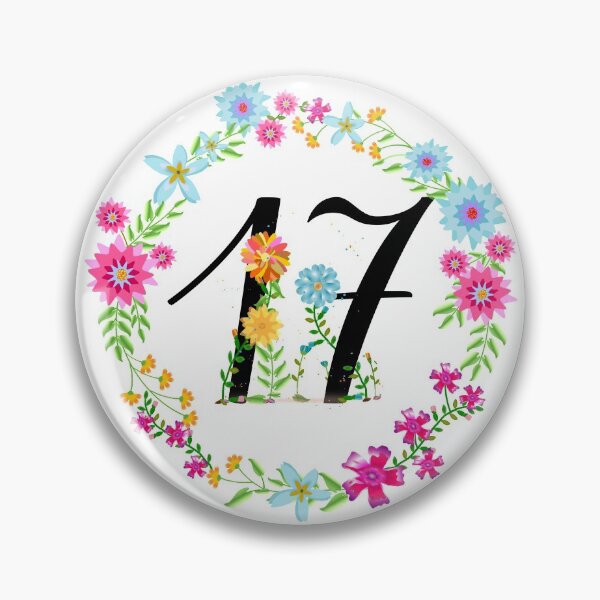 Item preview, Floral Number 17 Seventeen designed and sold by BleuSky.