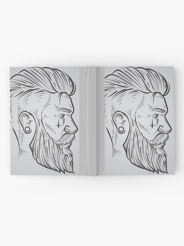 Realistic pencil drawing mans beard and hair Vector Image