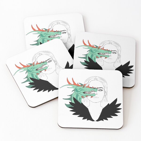 Item preview, Lady in black winged dress and Dragon profile  designed and sold by SGS-.