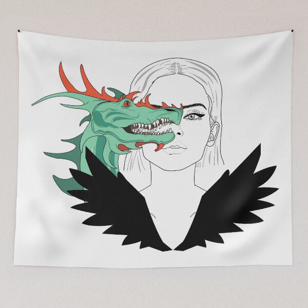 Item preview, Lady in black winged dress and Dragon profile  designed and sold by SGS-.