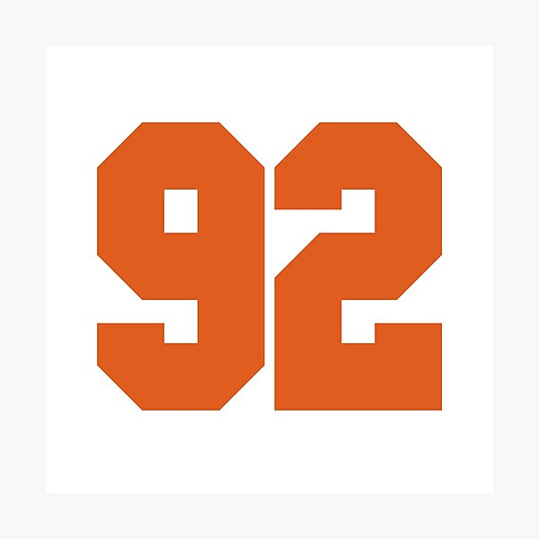 Item preview, 92 Number Cleveland Sports Ninety-TwoBrown Jersey designed and sold by HelloFromAja.