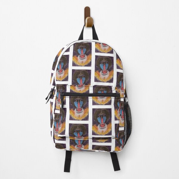 Item preview, Artistic Freestyle Baboon Portrait with Red and Blue Face designed and sold by ibadishi.