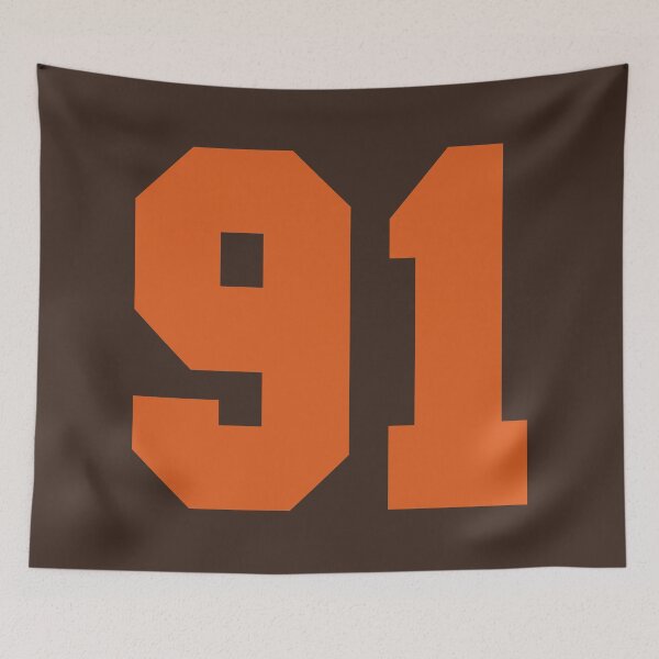 Item preview, 91 Number Cleveland Sports Ninety-One Brown Jersey designed and sold by HelloFromAja.