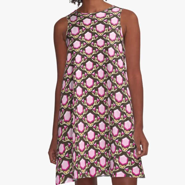 Item preview, pink and golden stylized decorative honeycomb repeated pattern designed and sold by vector-pro.