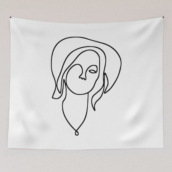 Item preview, Abstract Modern - Woman In Hat - Art Line Drawing designed and sold by RLYGR8.