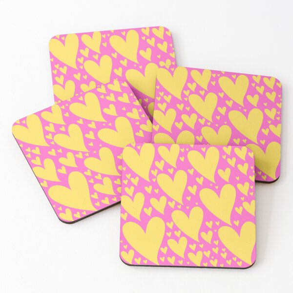 Item preview, POP Hearts - Yellow & Pink  designed and sold by Topical Popical.