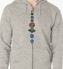 Planeten Farbe Hoodie mit Reißverschluss