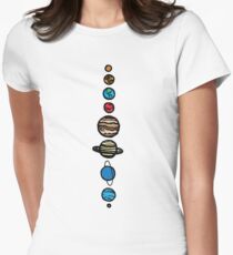 Planets Colour Women's Fitted T-Shirt