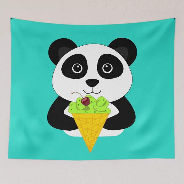 Item preview, Cute baby panda eating ice cream with pistachio and cherry  designed and sold by SGS-.
