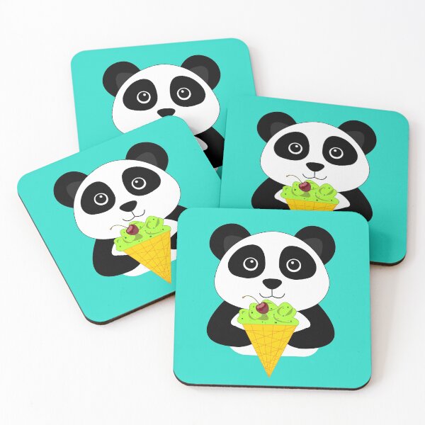 Item preview, Cute baby panda eating ice cream with pistachio and cherry  designed and sold by SGS-.