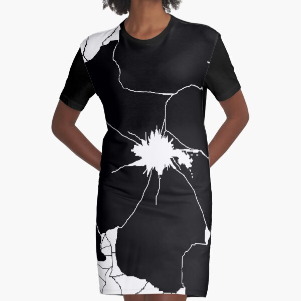 Gumamela in Black and White Graphic T-Shirt Dress