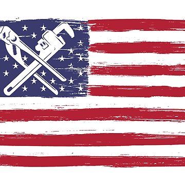 Vorschaubild zum Design Klempner mit amerikanischer Flagge - Geschenk für Klempner von playloud