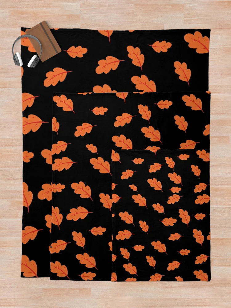 Thumbnail 5 of 6, Throw Blanket, orange leaf pattern designed and sold by Raseelvm.