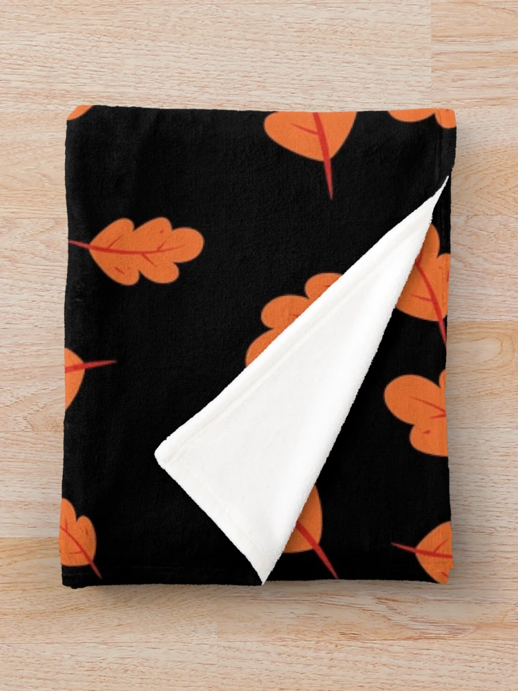 Thumbnail 3 of 6, Throw Blanket, orange leaf pattern designed and sold by Raseelvm.