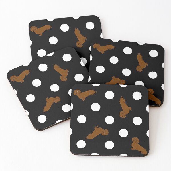 Item preview, Polka Dogs - Brown Dachshund Black designed and sold by PenelopeJaneArt.