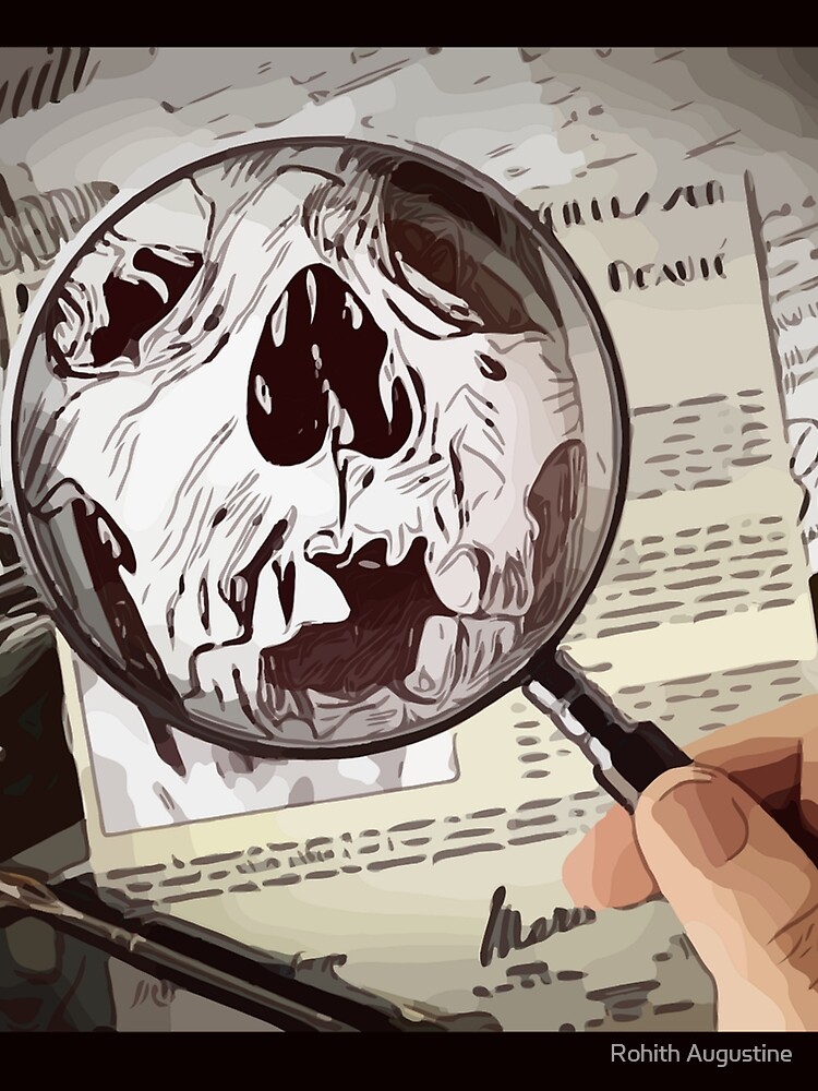 Thumbnail 3 of 3, Scarf, Detective Magnifying into Newspaper designed and sold by Rohith2001.