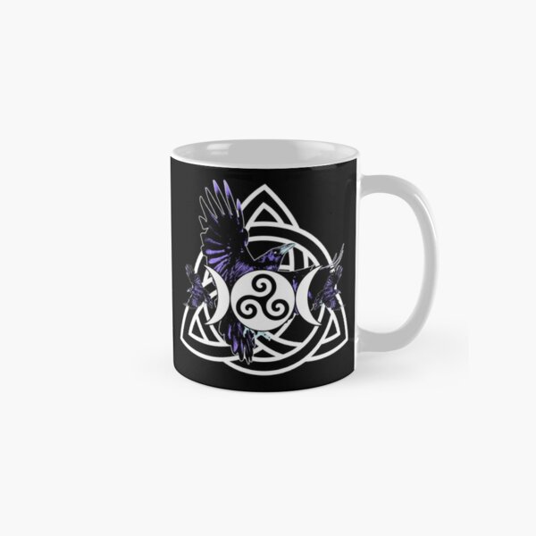 Item preview, The Morrigan Triple Goddess Raven - Witches Triple Moon with Triquetra Celtic Knot and Triskelion designed and sold by Occult Designs.