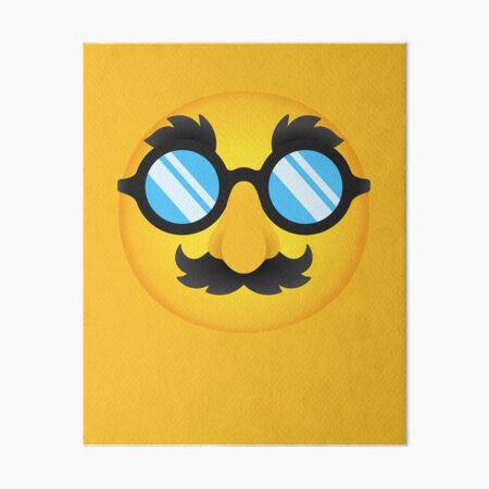 Disguised Groucho Mask Face Emoji Costume Gift Art Board Print For Sale By Mkmemo Redbubble