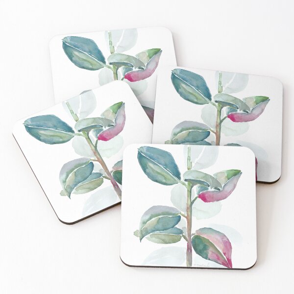 Item preview, Rubber plant, Ficus elastica Watercolour designed and sold by TheArtOfNata.