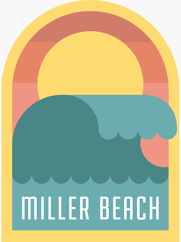 "Miller Beach Wave" Sticker for Sale by Anjansma Redbubble
