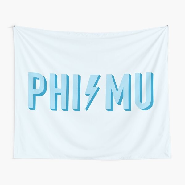 Phi Mu Blue Lightning Tapestry