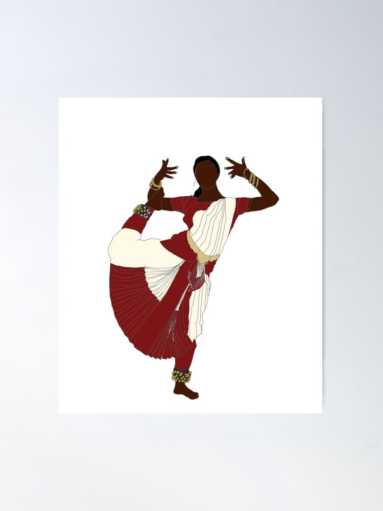 Portrait of white girl as an indian classical dancer in traditional posters  for the wall • posters make-up, indian, india | myloview.com