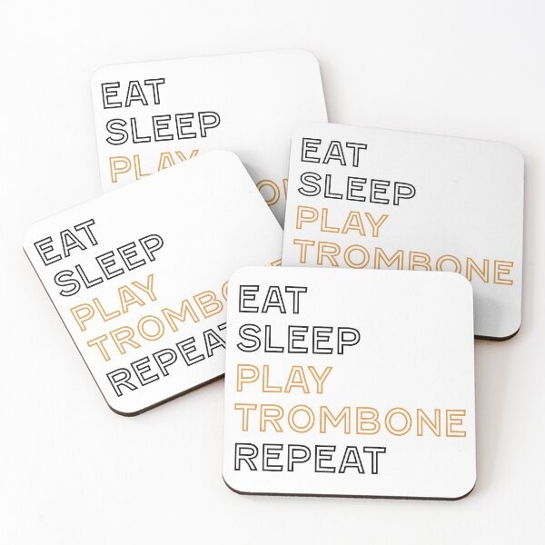 Item preview, Eat, Sleep, Play Trombone, Repeat (Black) designed and sold by MusicTeesStore.