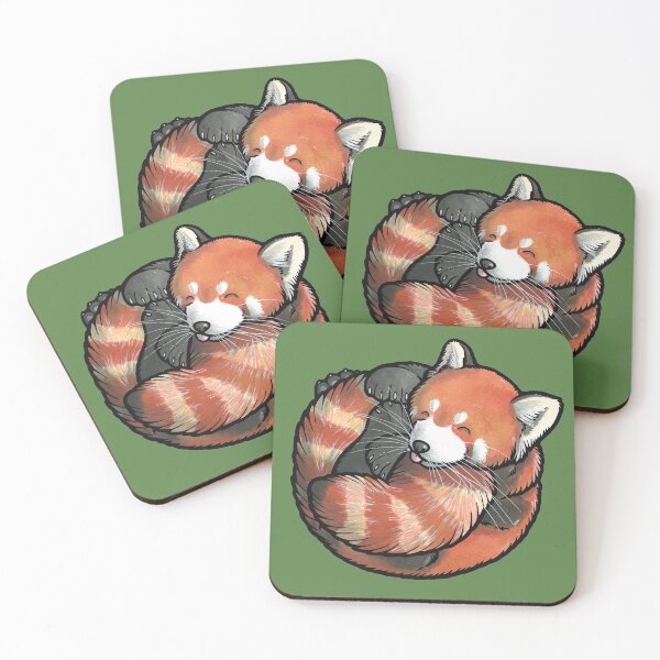 Item preview, Sleeping red panda designed and sold by animalartbyjess.