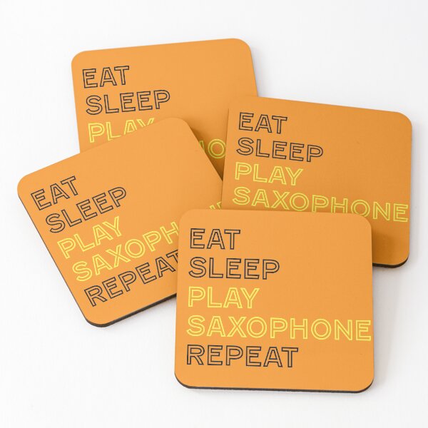 Item preview, Eat, Sleep, Play Saxophone, Repeat (Black) designed and sold by MusicTeesStore.