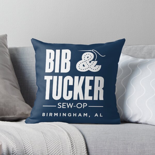 Bib & Tucker Sew-Op - white Throw Pillow