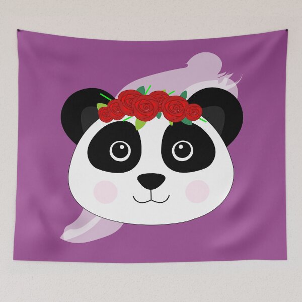 Item preview, Cute female baby panda  with red flowers crown  designed and sold by SGS-.