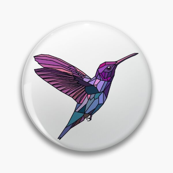 Artikelvorschau, Geometrischer Kolibri - Lila Blau entworfen und verkauft von Geometricshow.